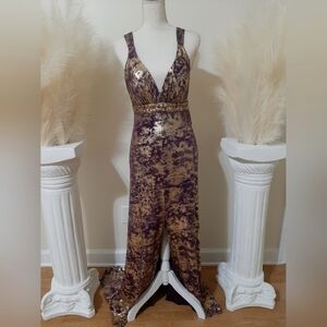 Aspeed Design Purple and Gold Dress